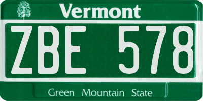VT license plate ZBE578