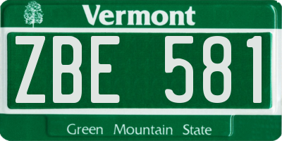 VT license plate ZBE581