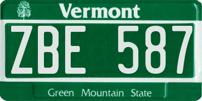 VT license plate ZBE587