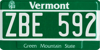 VT license plate ZBE592