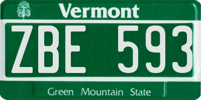 VT license plate ZBE593