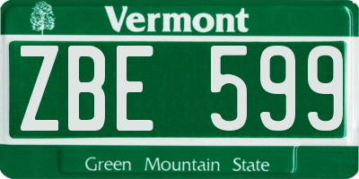 VT license plate ZBE599
