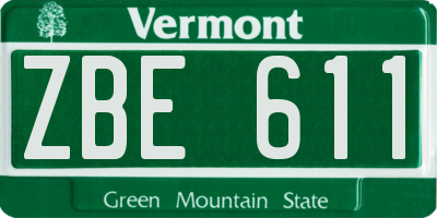 VT license plate ZBE611