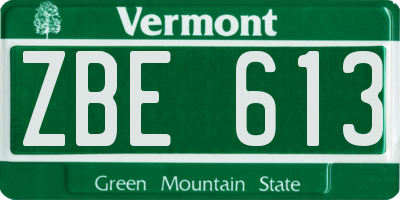 VT license plate ZBE613
