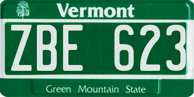 VT license plate ZBE623