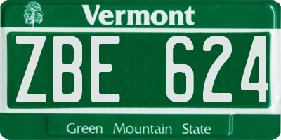 VT license plate ZBE624