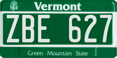VT license plate ZBE627