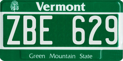 VT license plate ZBE629