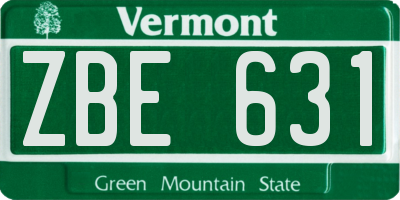 VT license plate ZBE631