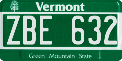 VT license plate ZBE632