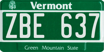 VT license plate ZBE637