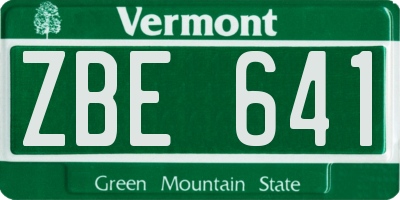 VT license plate ZBE641