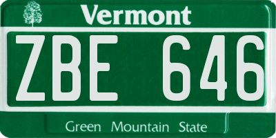 VT license plate ZBE646