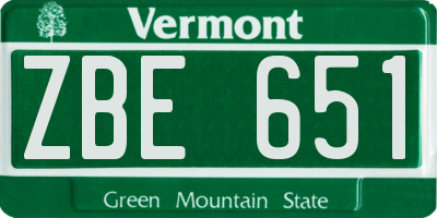 VT license plate ZBE651
