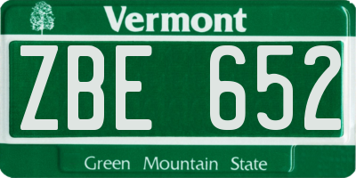 VT license plate ZBE652