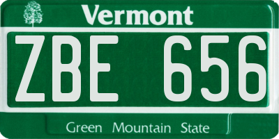 VT license plate ZBE656