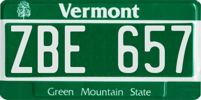 VT license plate ZBE657