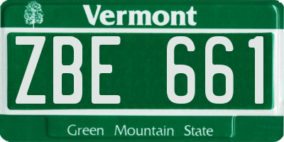 VT license plate ZBE661