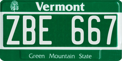 VT license plate ZBE667