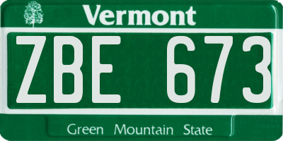 VT license plate ZBE673