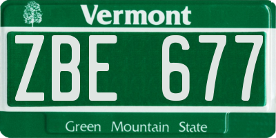 VT license plate ZBE677