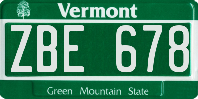 VT license plate ZBE678