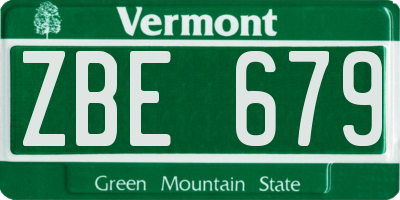 VT license plate ZBE679