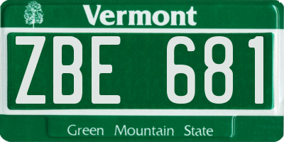 VT license plate ZBE681
