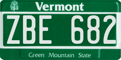 VT license plate ZBE682