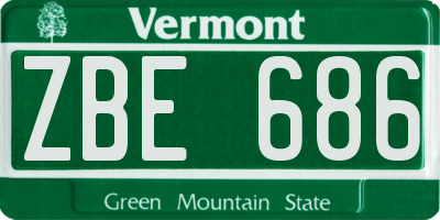 VT license plate ZBE686
