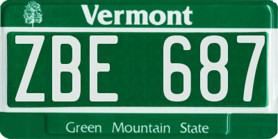 VT license plate ZBE687