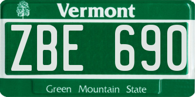VT license plate ZBE690