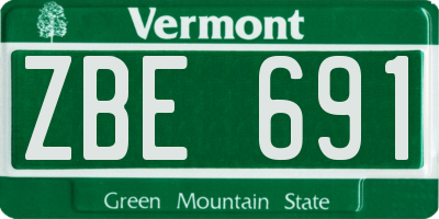 VT license plate ZBE691