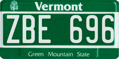 VT license plate ZBE696