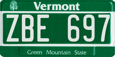 VT license plate ZBE697