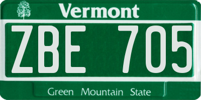VT license plate ZBE705