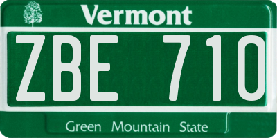 VT license plate ZBE710
