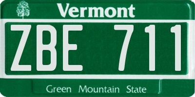 VT license plate ZBE711