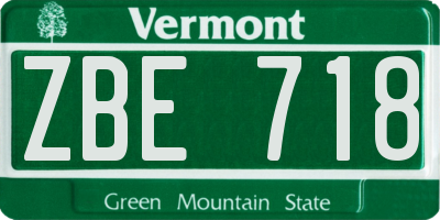 VT license plate ZBE718