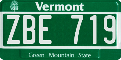 VT license plate ZBE719