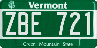 VT license plate ZBE721