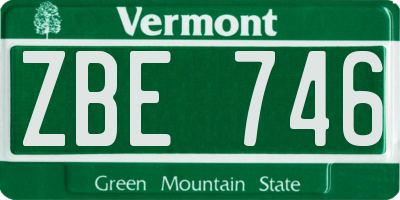 VT license plate ZBE746