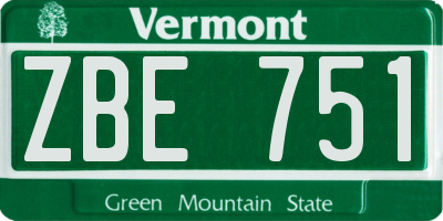 VT license plate ZBE751