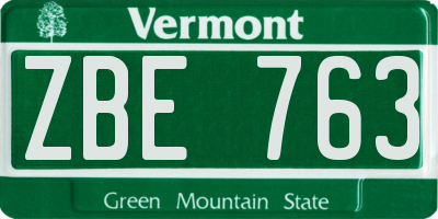 VT license plate ZBE763