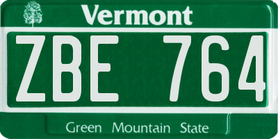 VT license plate ZBE764