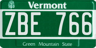 VT license plate ZBE766
