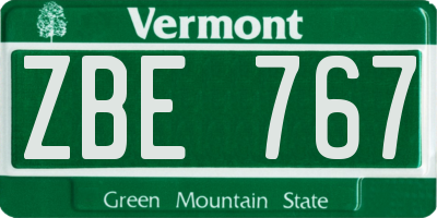 VT license plate ZBE767