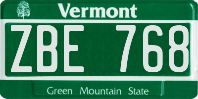 VT license plate ZBE768