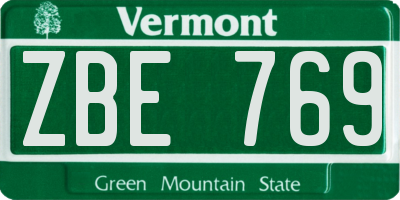 VT license plate ZBE769