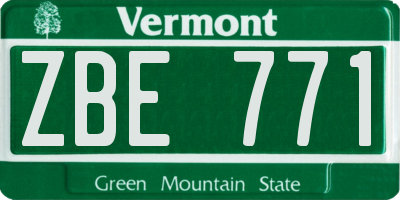 VT license plate ZBE771